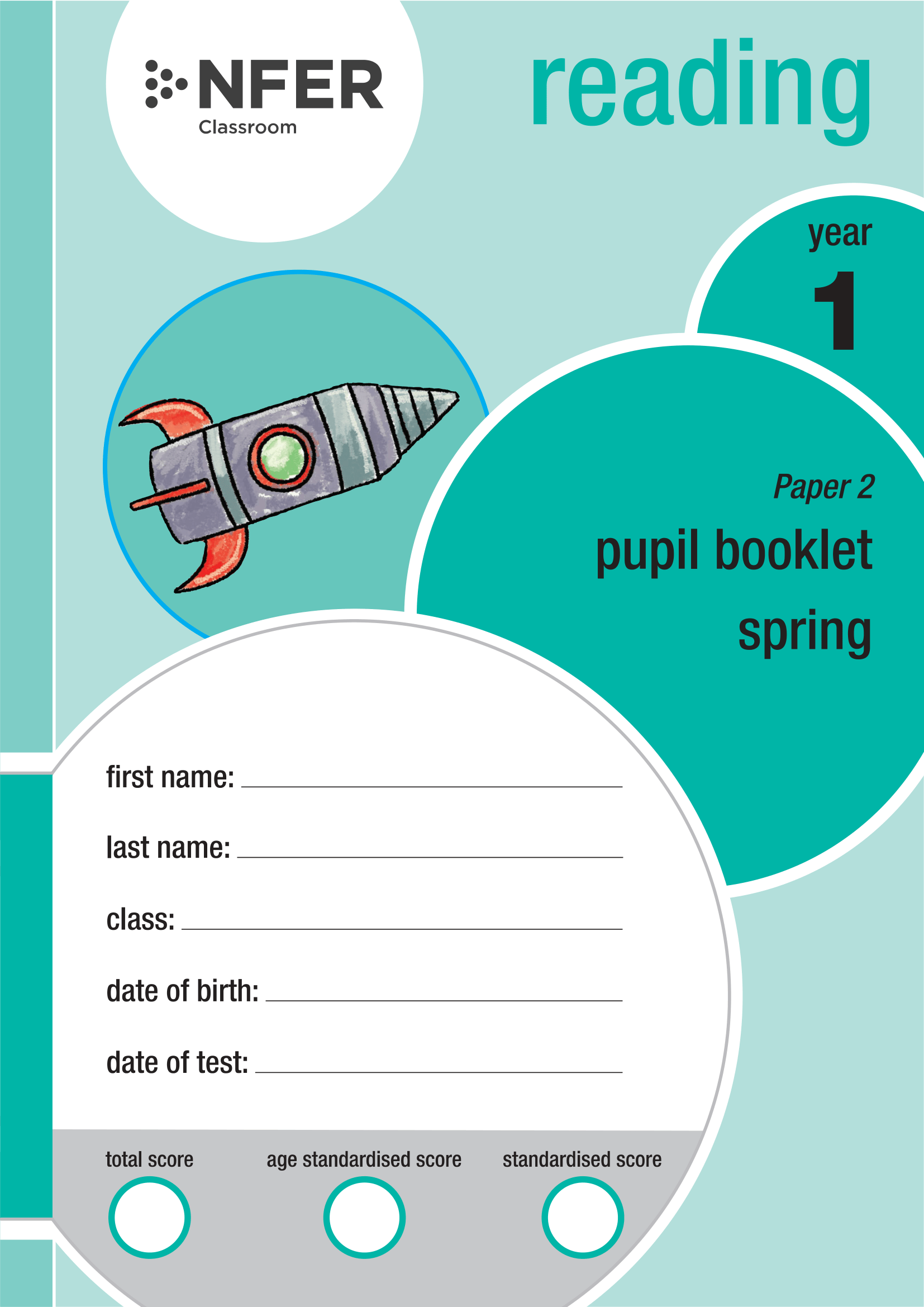 Front cover of Year 1 Spring Reading paper 2 pupil answer booklet pack